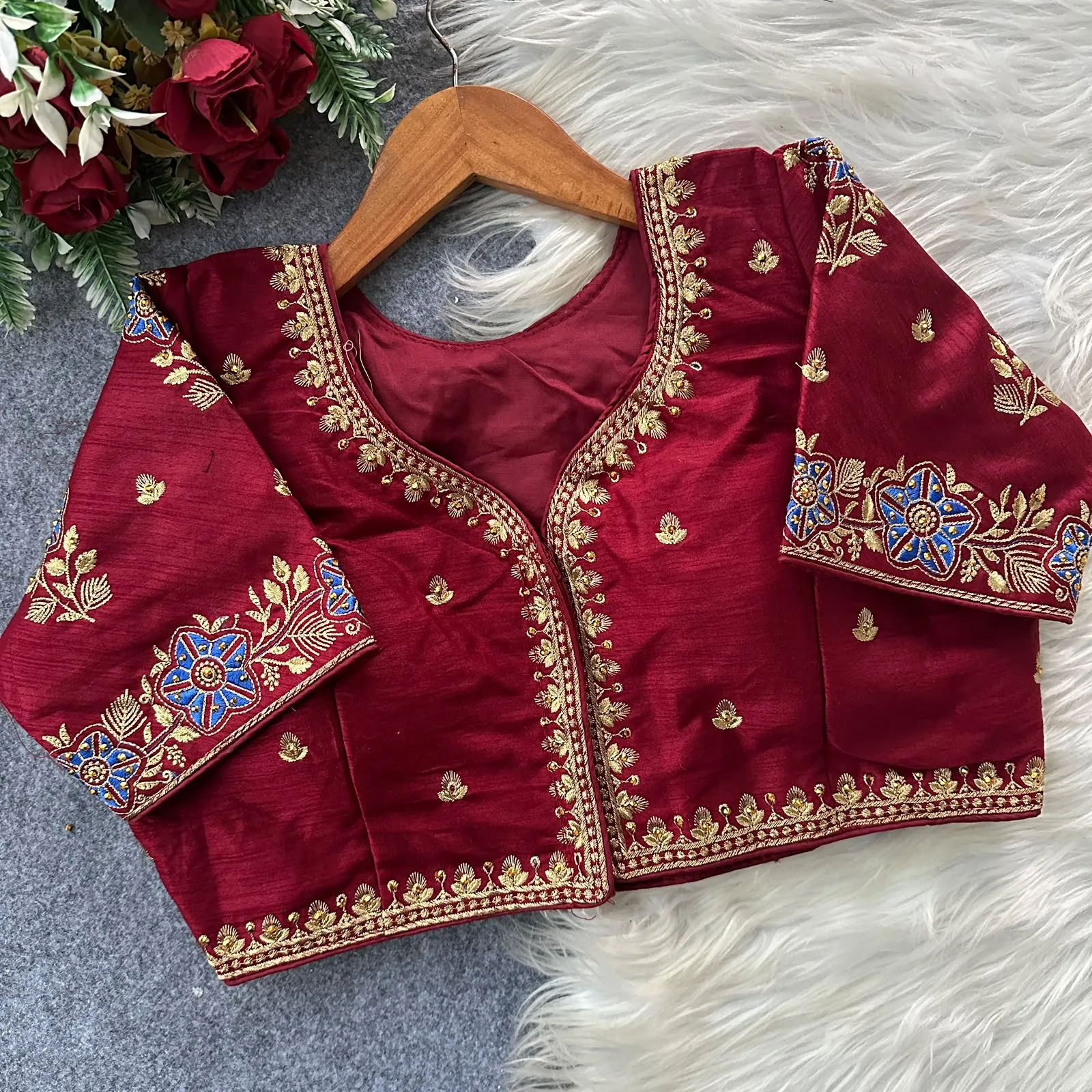 Multicolour Blouse Pure Silk Blouse 7