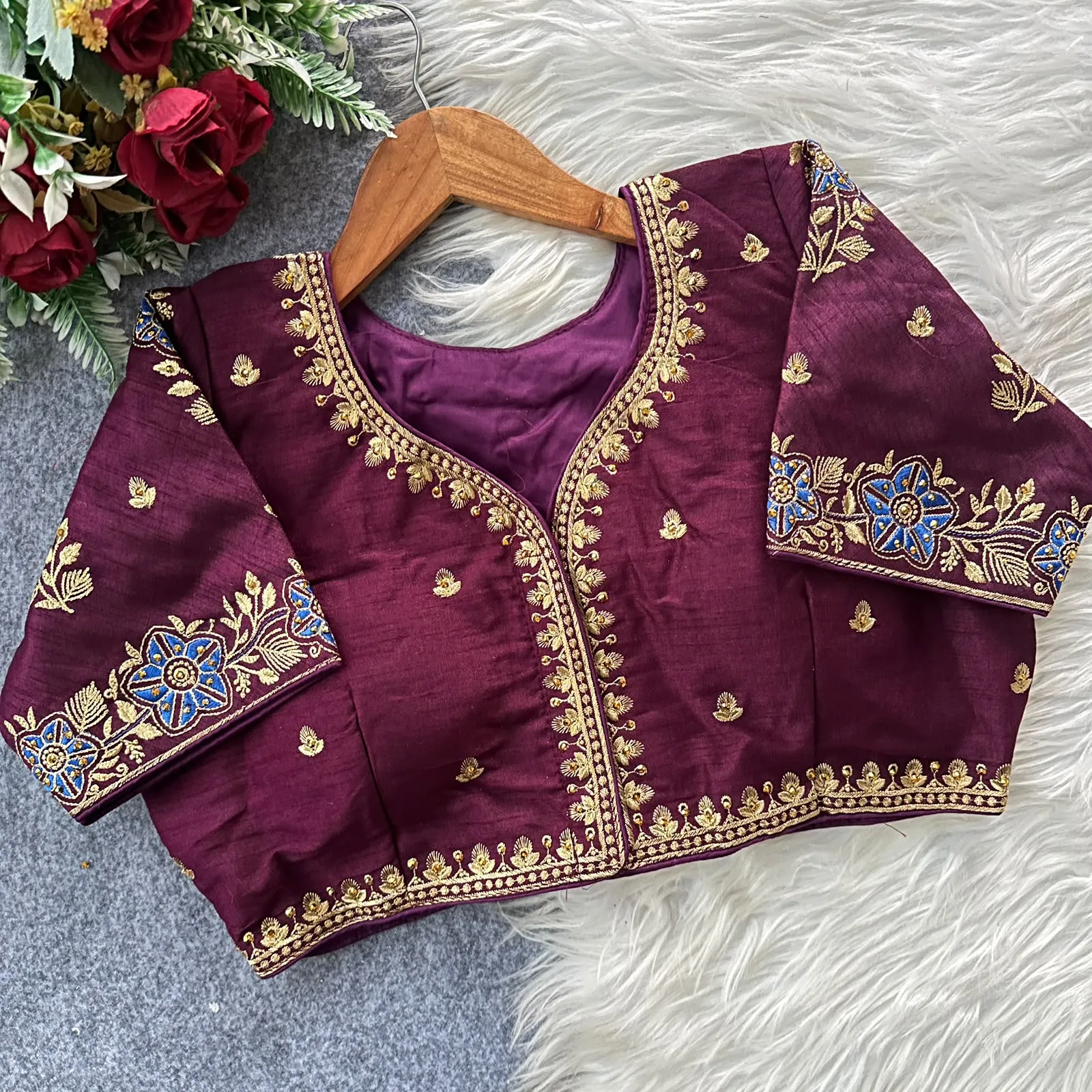 Multicolour Blouse Pure Silk Blouse 8
