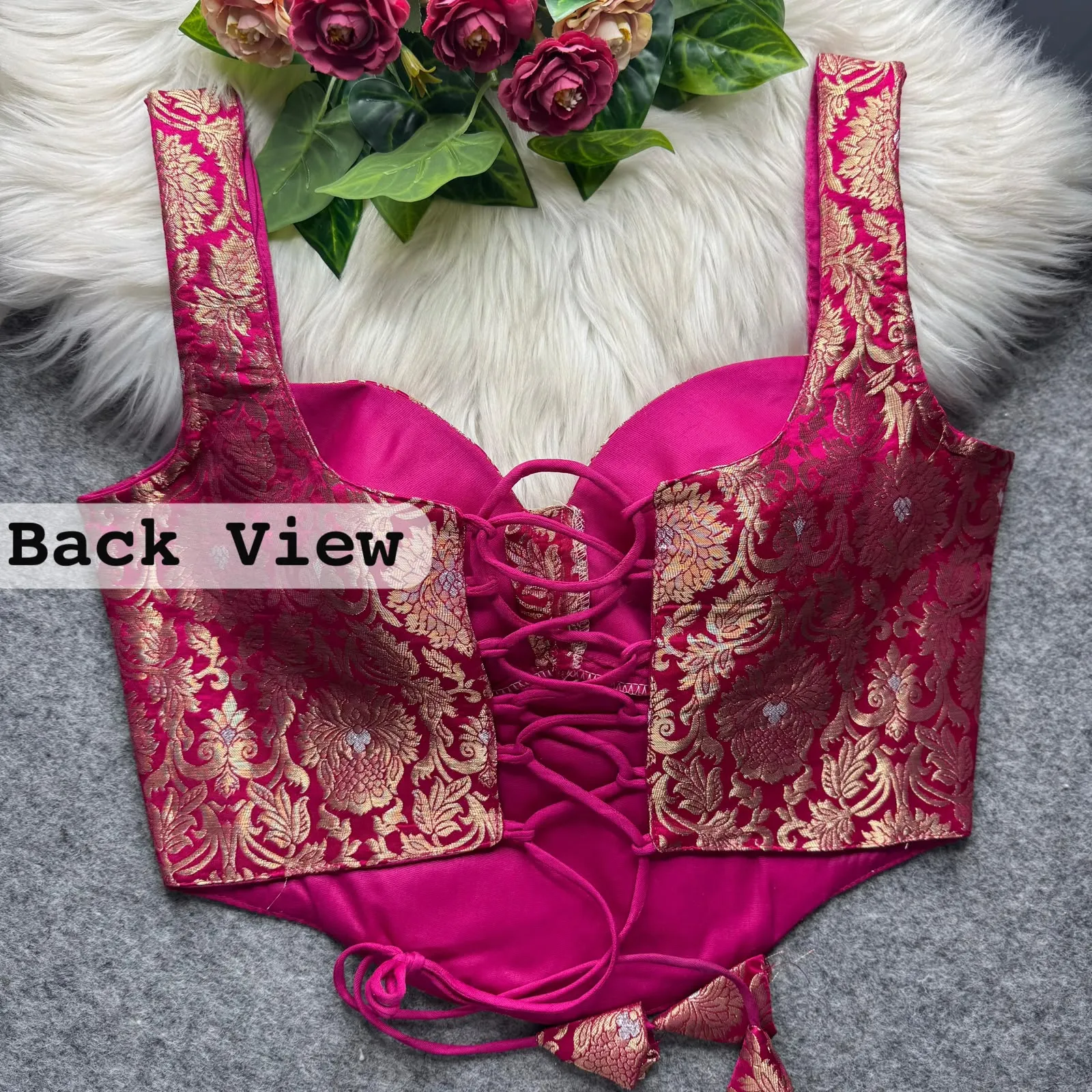 Partywear Corset Style Blouse Heavy Banarasi Blouse 10