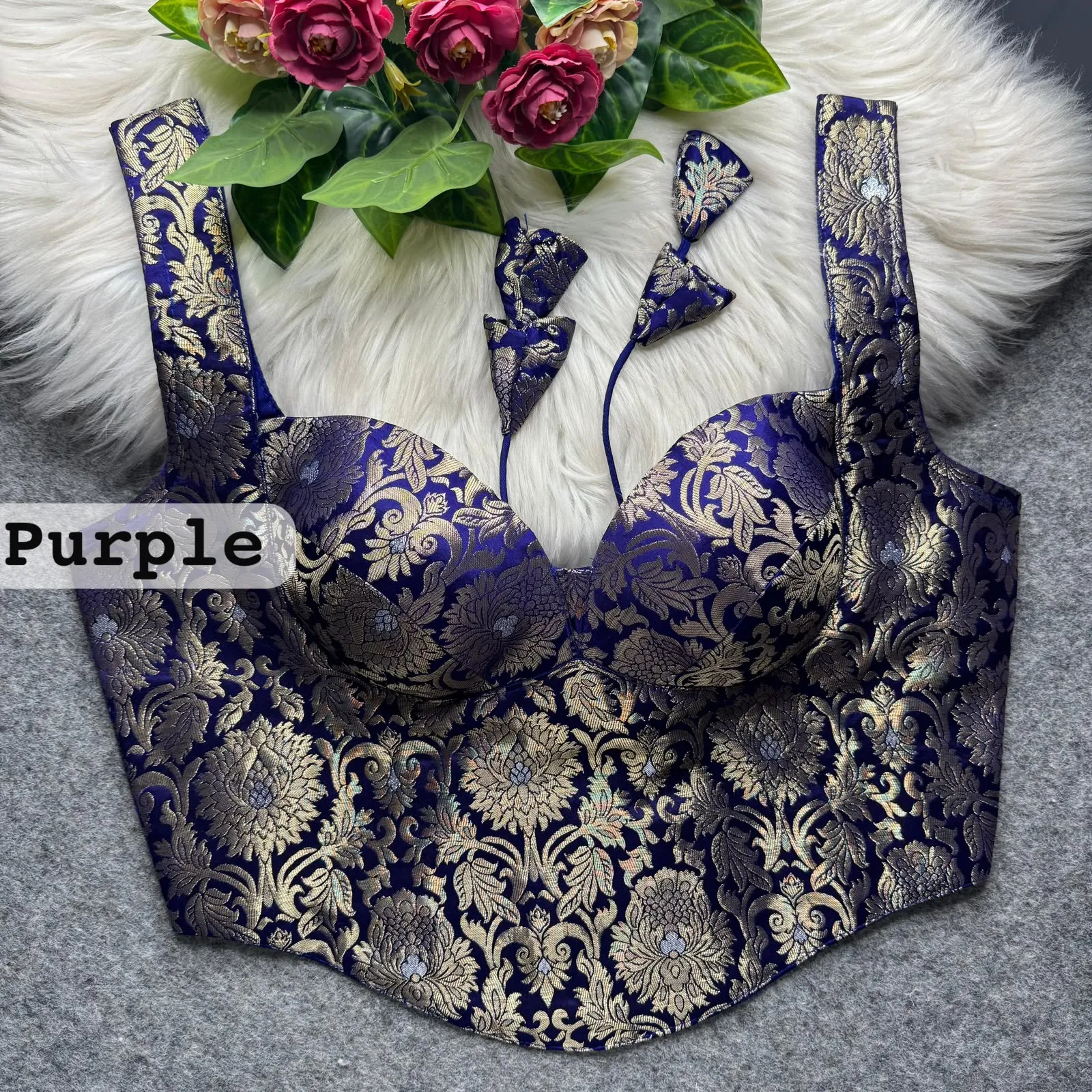 Partywear Corset Style Blouse Heavy Banarasi Blouse 12