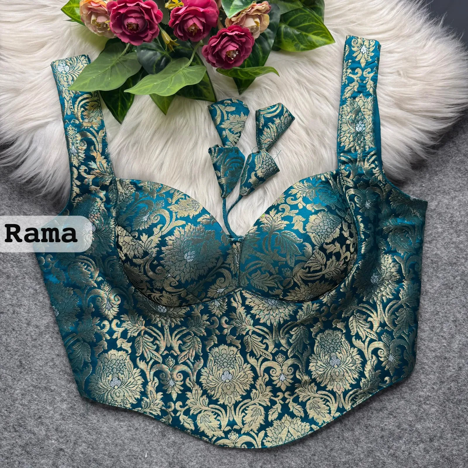 Partywear Corset Style Blouse Heavy Banarasi Blouse 13