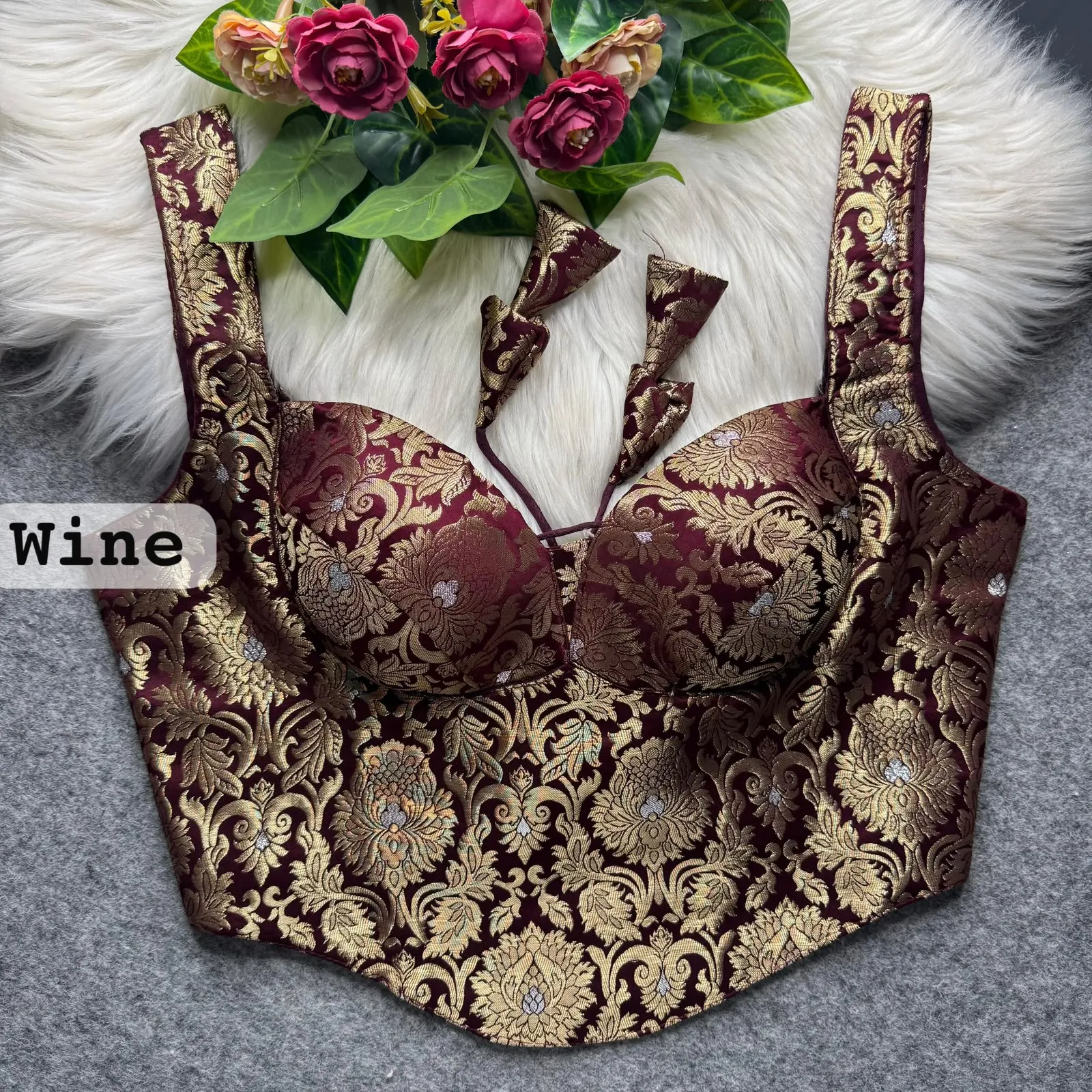 Partywear Corset Style Blouse Heavy Banarasi Blouse 14