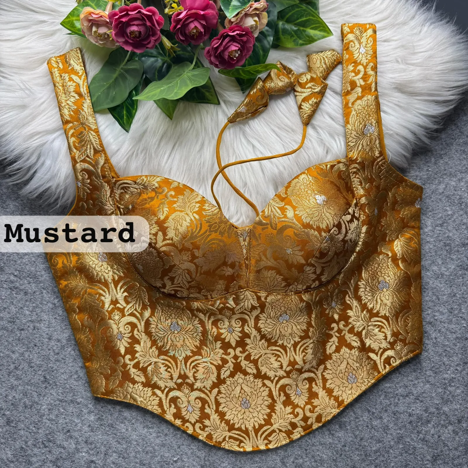 Partywear Corset Style Blouse Heavy Banarasi Blouse 15