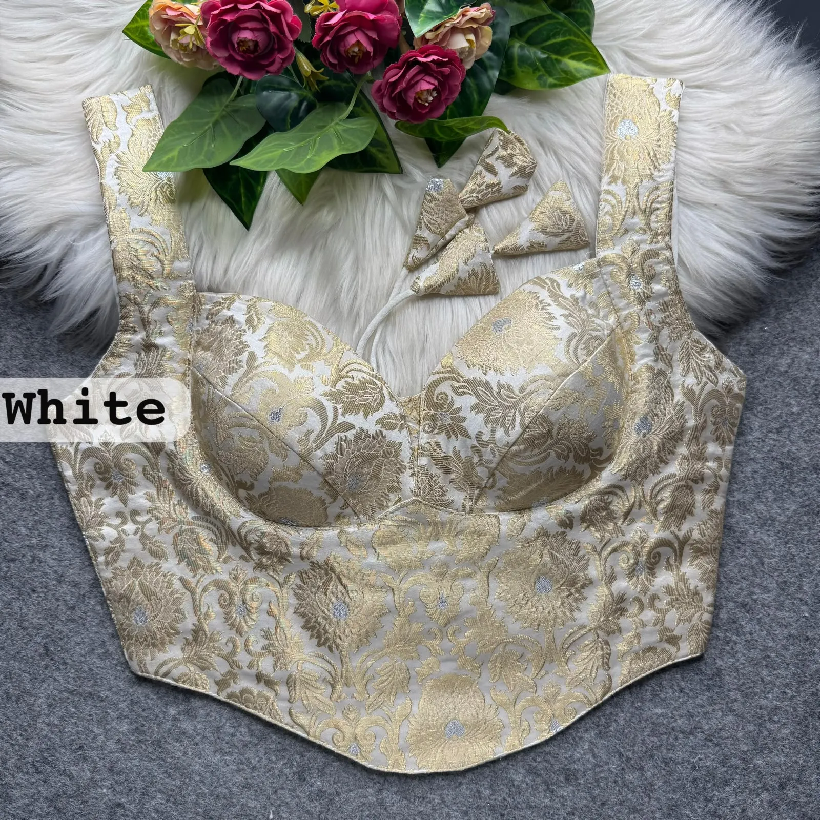 Partywear Corset Style Blouse Heavy Banarasi Blouse 4