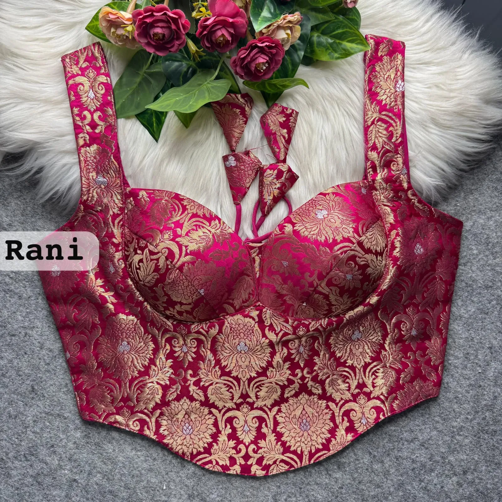Partywear Corset Style Blouse Heavy Banarasi Blouse 6
