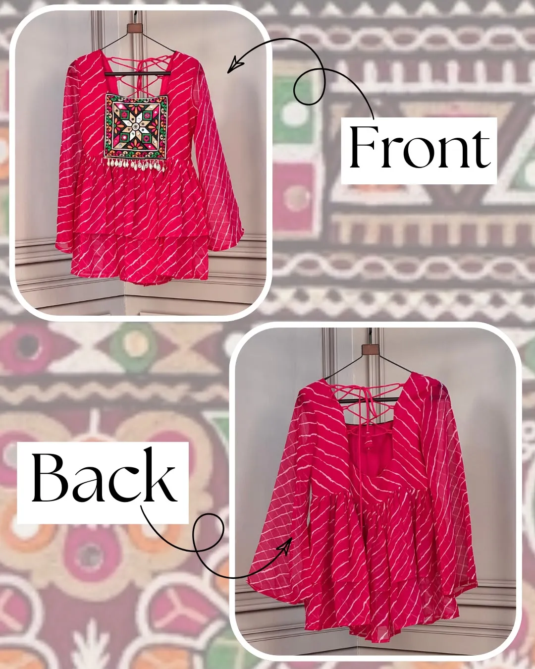 S 2026 Ka 5074 Laheriya Print Work With Kutchi Gamthi Patchework Work Readymade Dress 2