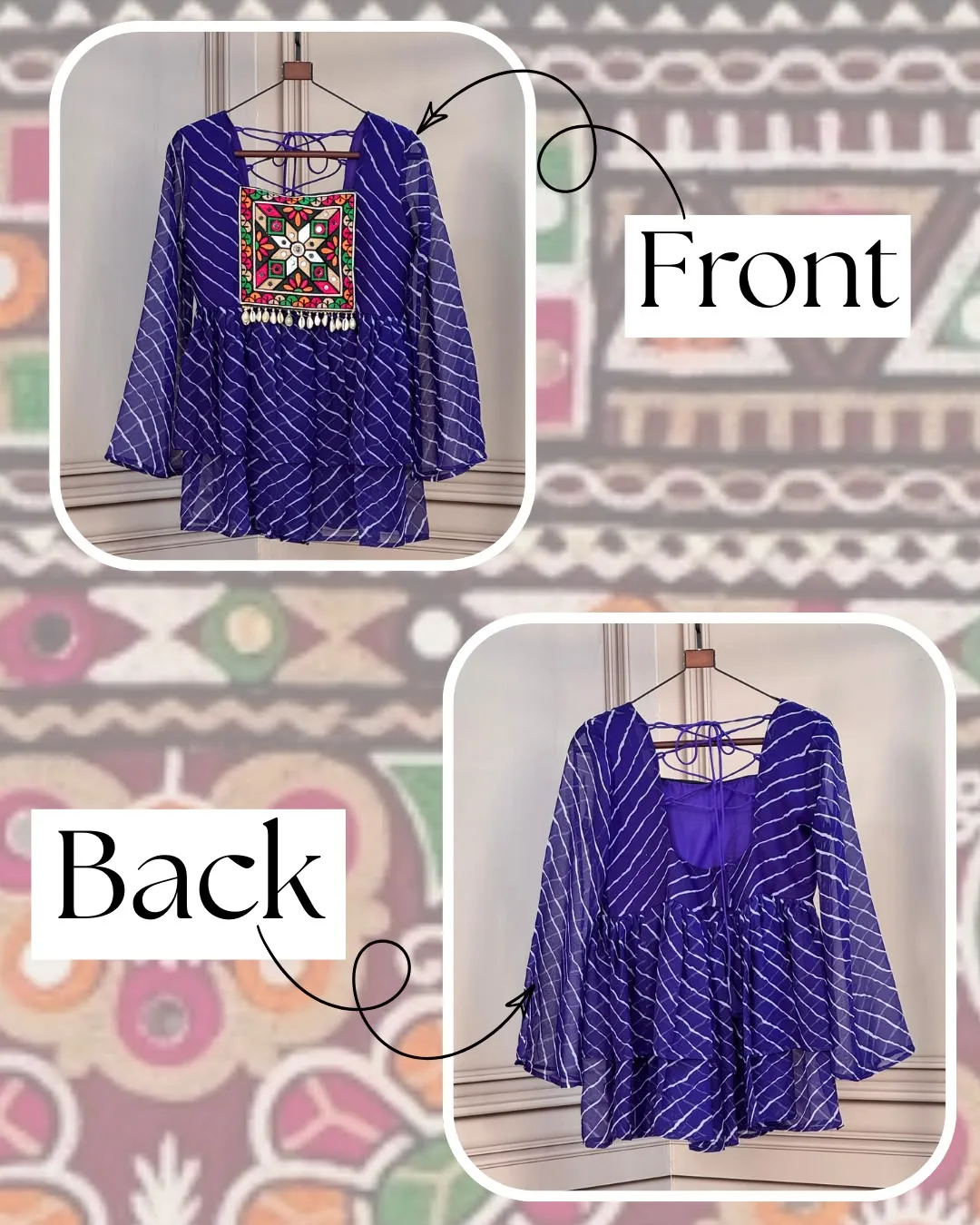 S 2026 Ka 5074 Laheriya Print Work With Kutchi Gamthi Patchework Work Readymade Dress 3