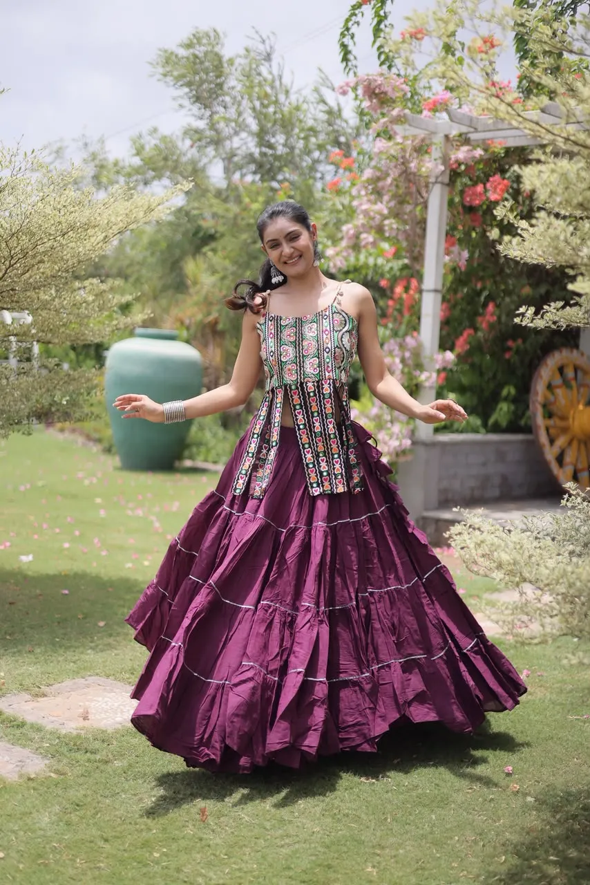 S 2026 Ka 5075 Kora Cotton With Standard Frill Stitching Lehenga Choli 12