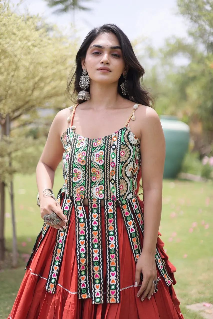 S 2026 Ka 5075 Kora Cotton With Standard Frill Stitching Lehenga Choli 17