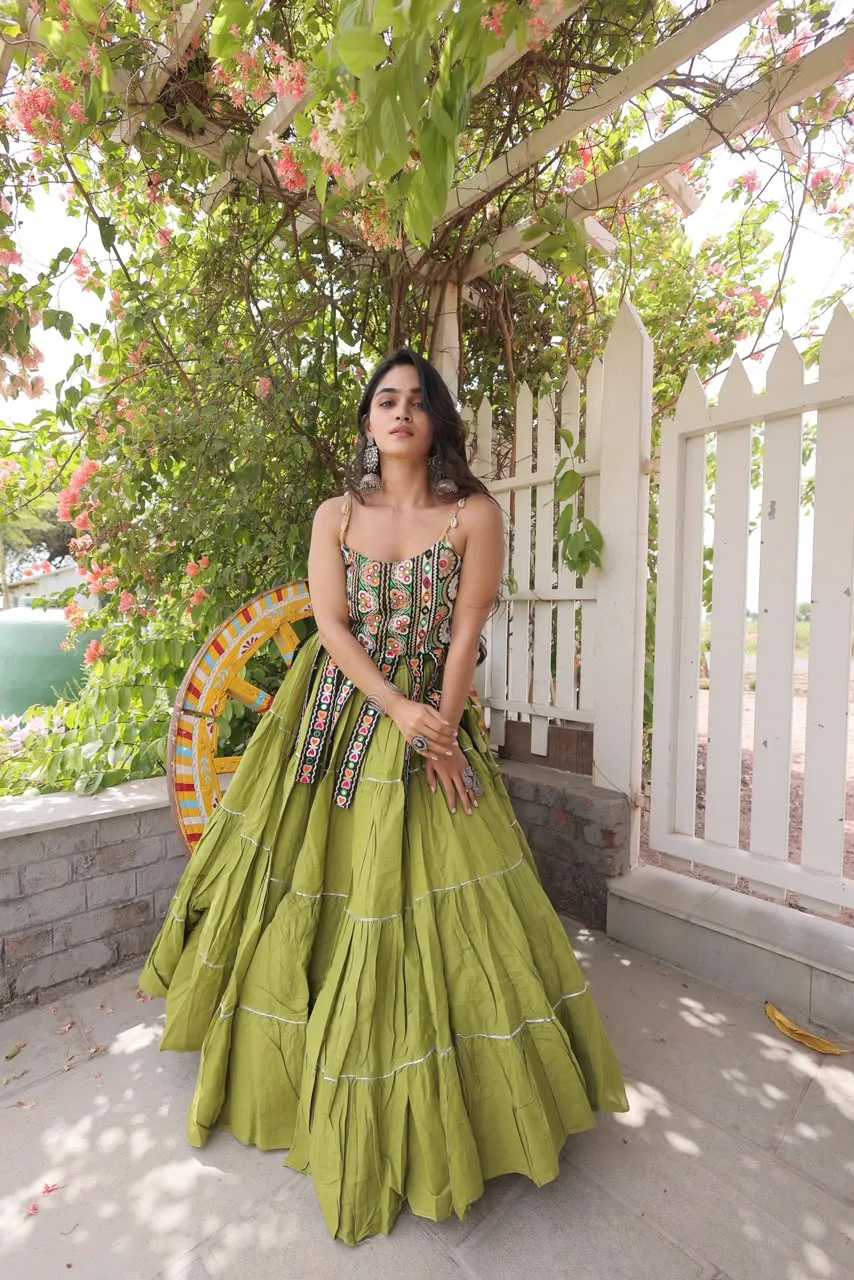 S 2026 Ka 5075 Kora Cotton With Standard Frill Stitching Lehenga Choli 2