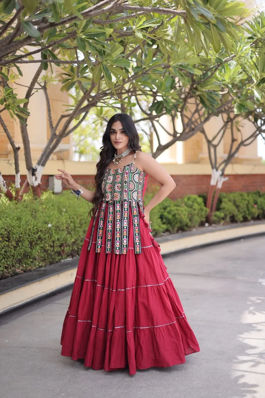 S 2026 Ka 5075 Kora Cotton With Standard Frill Stitching Lehenga Choli 3