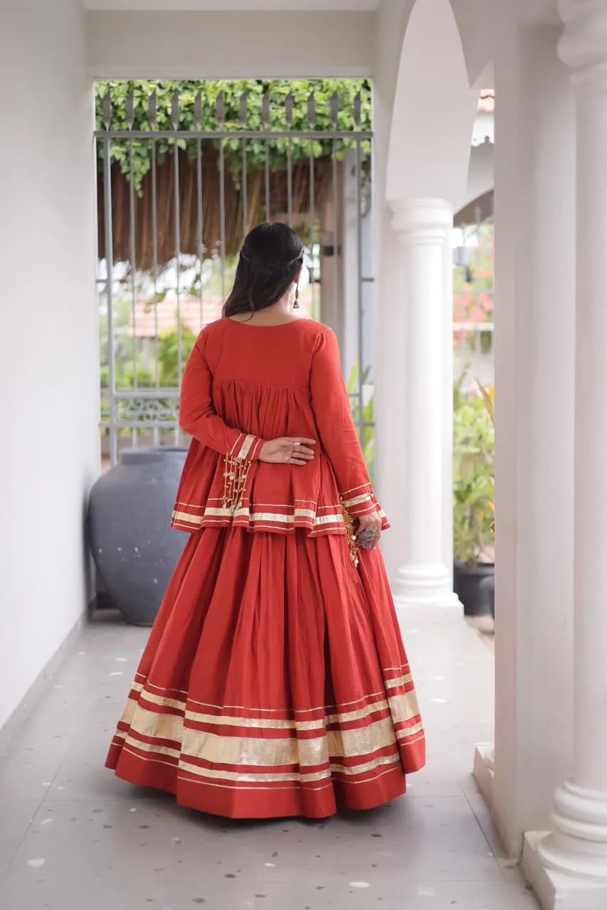 S 2026 Lw 7175 Kora Cotton With Zari &amp; Real Mirror Lace Work Lehenga Choli 5