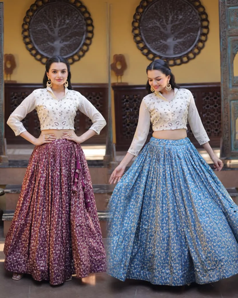 S Ka 5070 Cosmos Weaving Jacquard Lehenga Choli