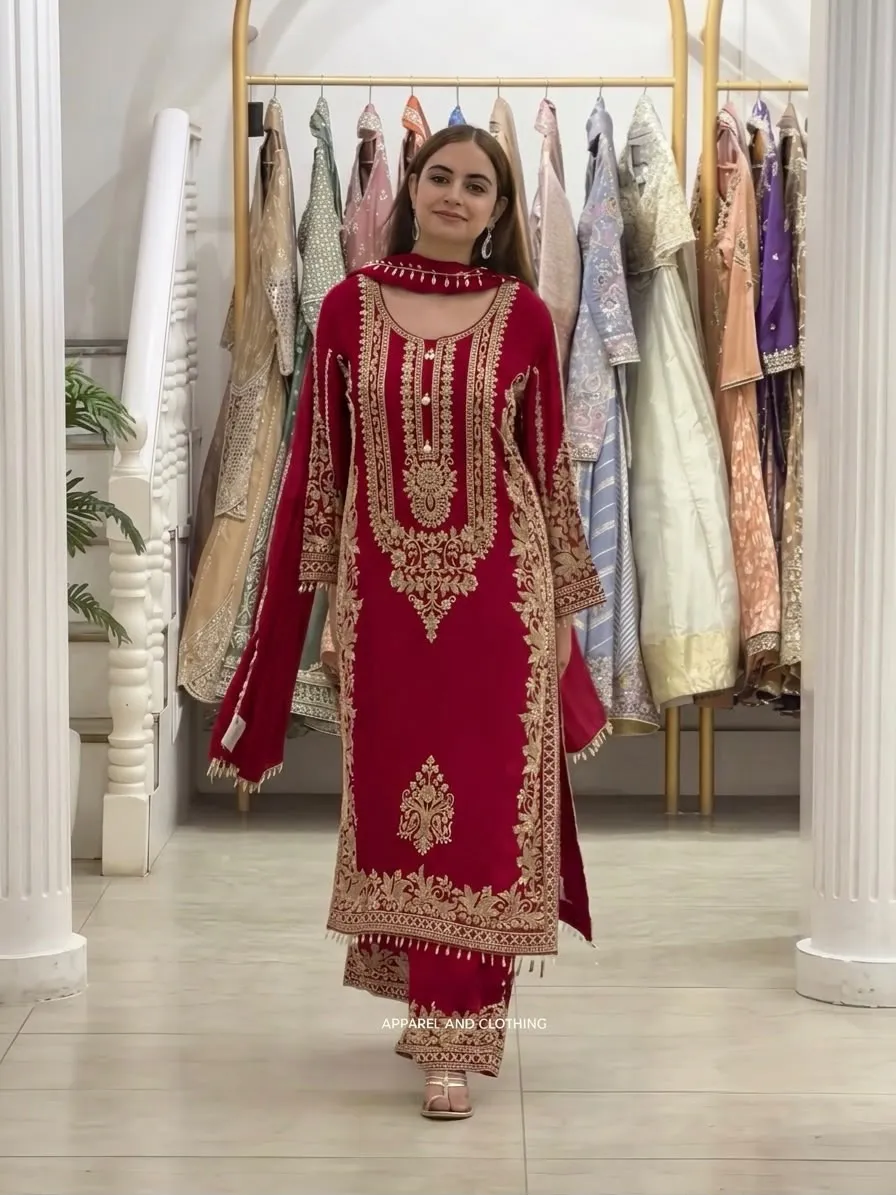 Sr 1617 Faux Georgette With Heavy Embroidery Sequence Work And Full Sleeve Readymade Dress 11