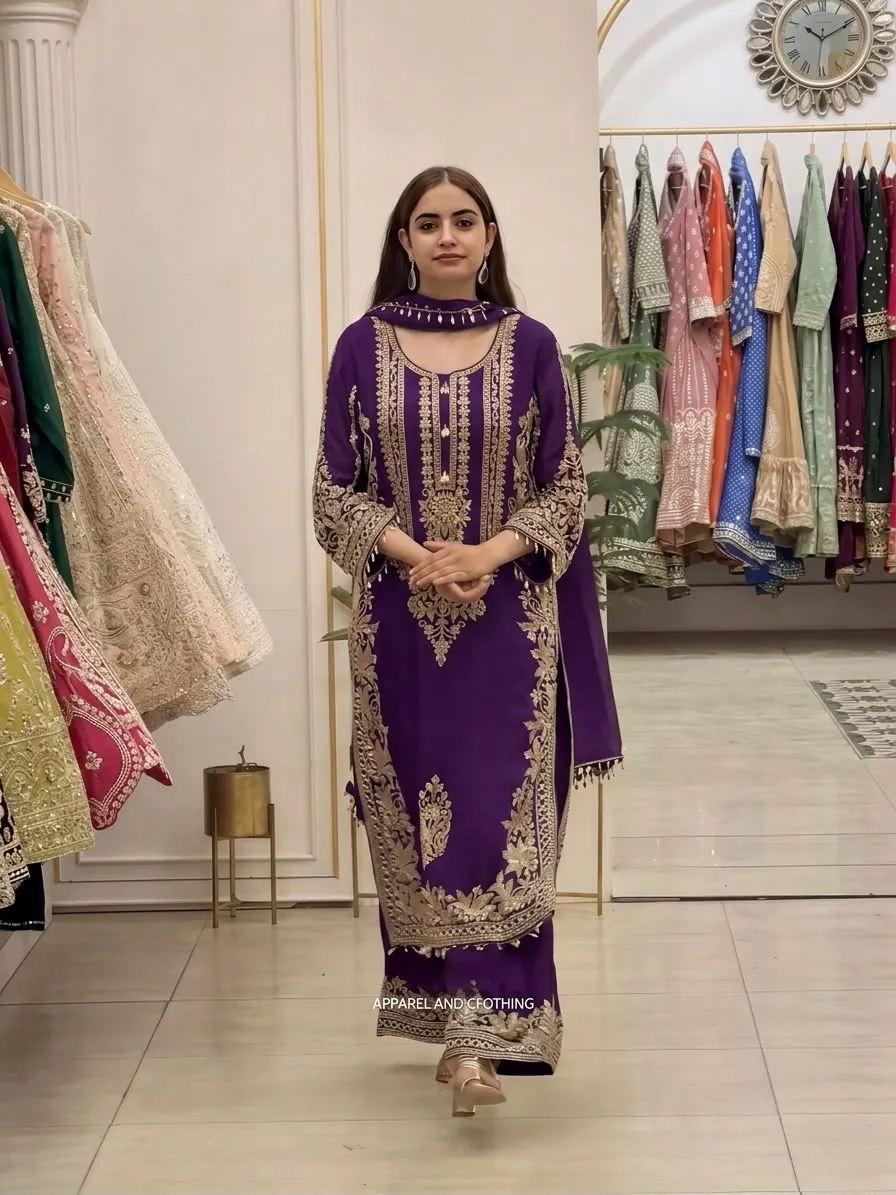 Sr 1617 Faux Georgette With Heavy Embroidery Sequence Work And Full Sleeve Readymade Dress 3