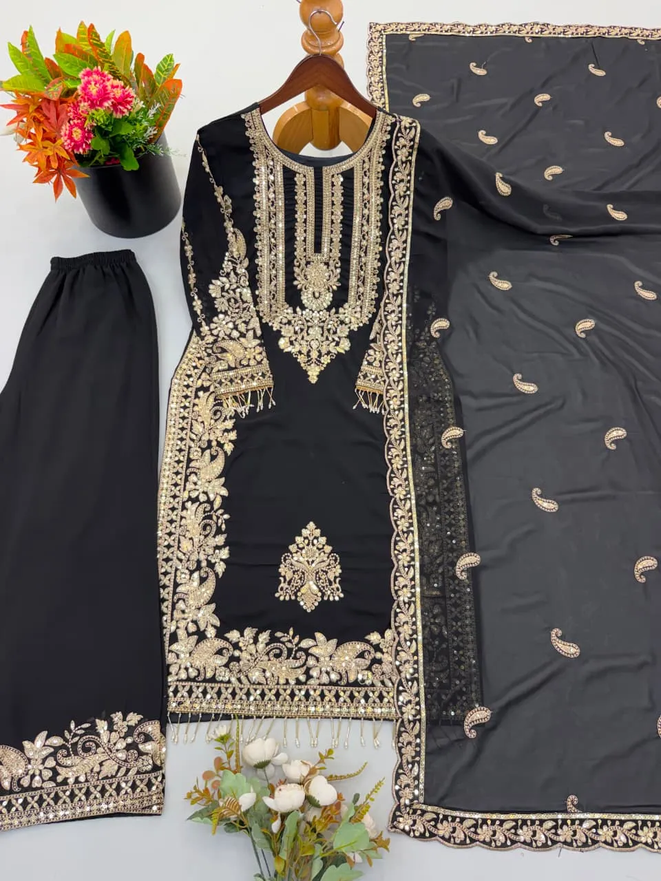 Sr 1617 Faux Georgette With Heavy Embroidery Sequence Work And Full Sleeve Readymade Dress 6