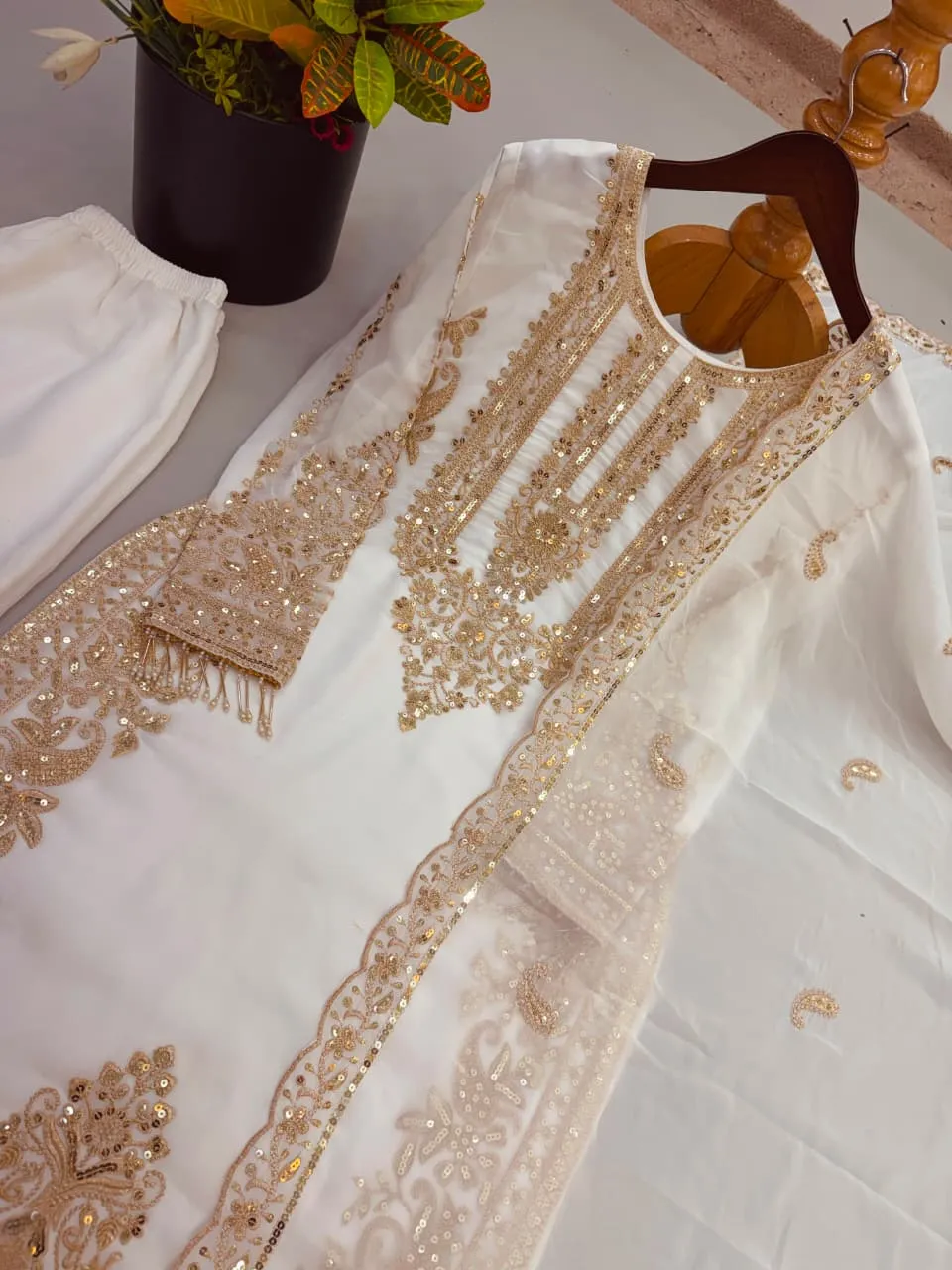 Sr 1617 Faux Georgette With Heavy Embroidery Sequence Work And Full Sleeve Readymade Dress 7