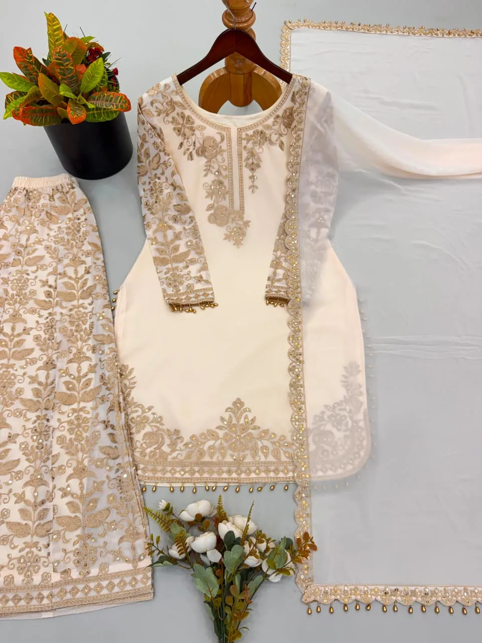 Sr 1720 Faux Georgette With Heavy Embroidery Sequence Work And Full Sleeve Readymade Dress 2