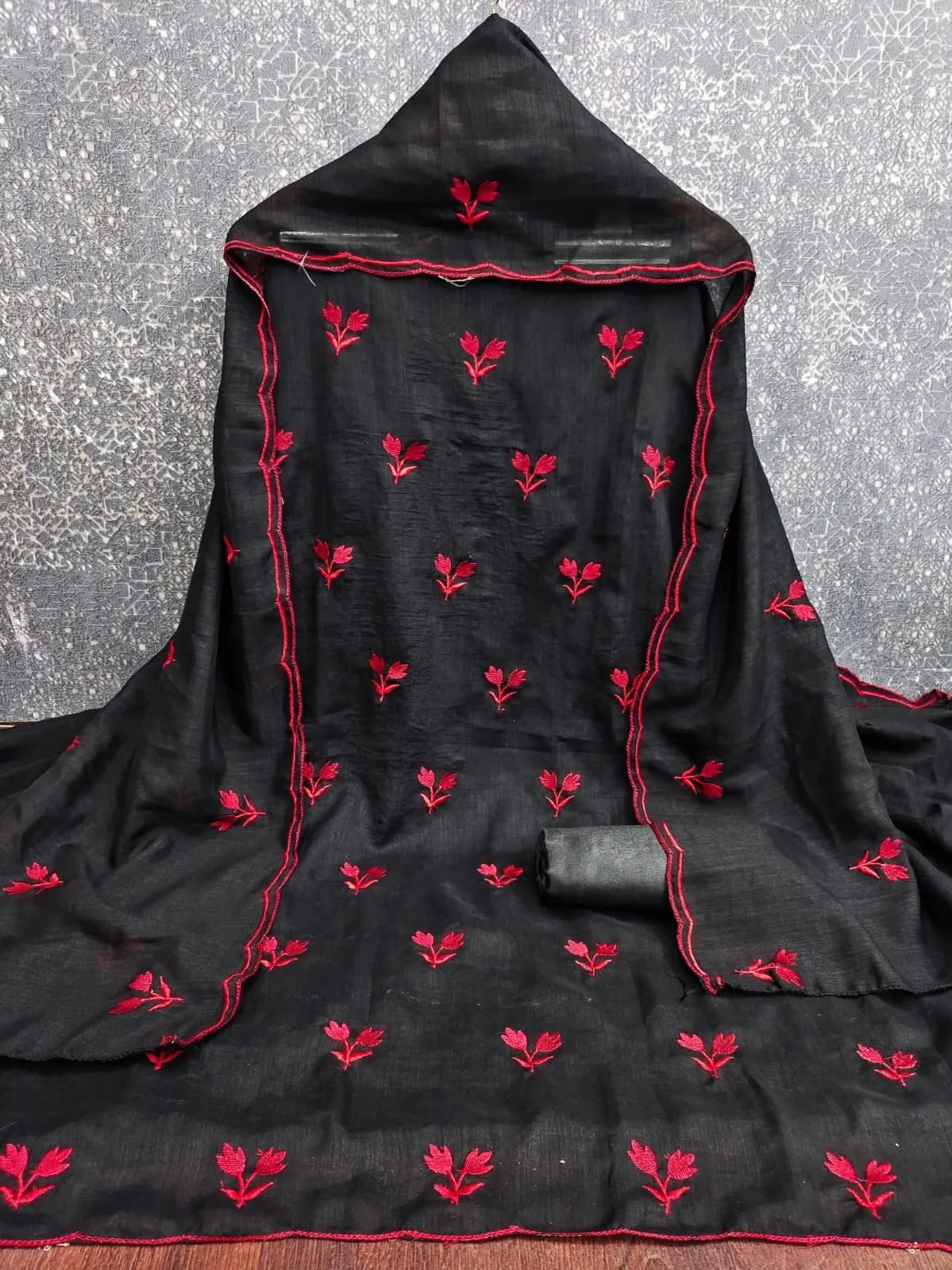 Zevar Vichitra Silk Allover Multi Work Dress Materials