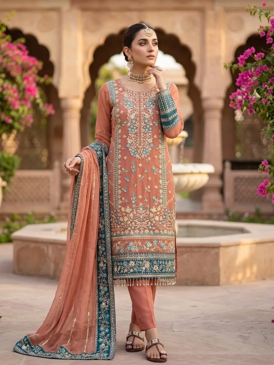 Zsr 3175 Fox Georgette Readymade Dress 2