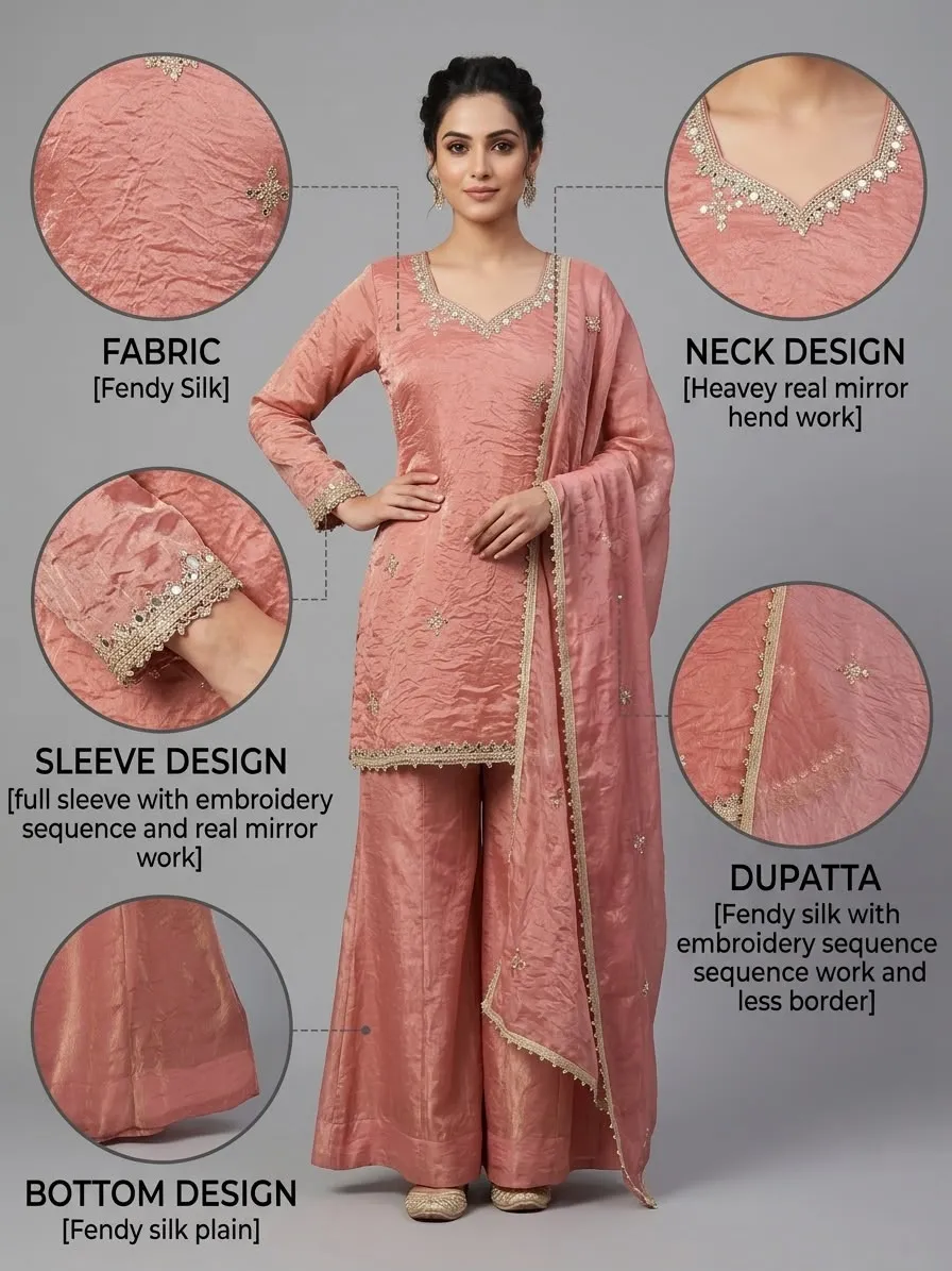 Zsr 3181 Fendy Silk Readymade Dress 4
