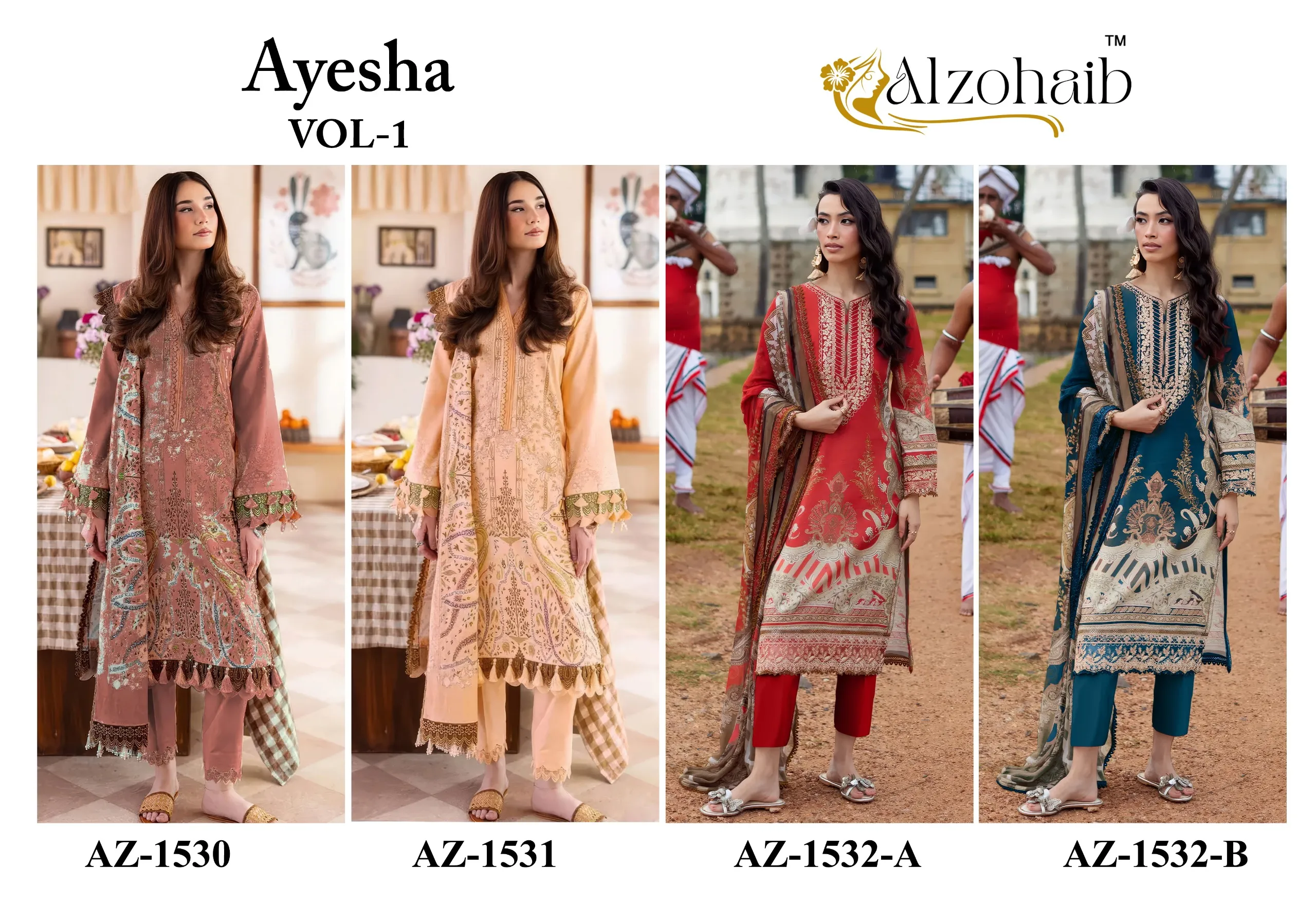 1 Az 1530 1531 1532 A 1532 B Pure Cotton Pakistani Suits 2
