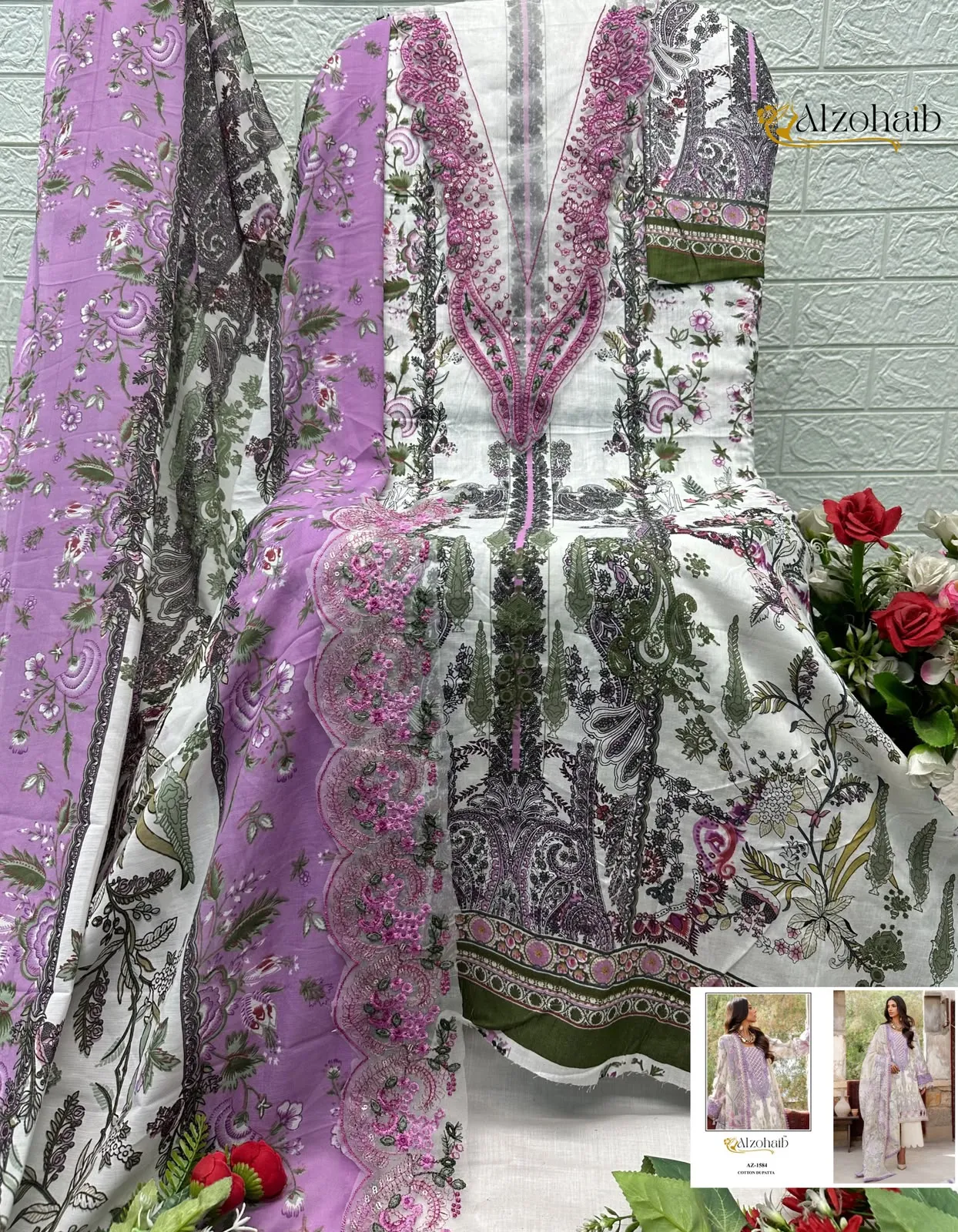 1 Az 1582 1583 1584 1585 Pure Cotton Pakistani Suits 3