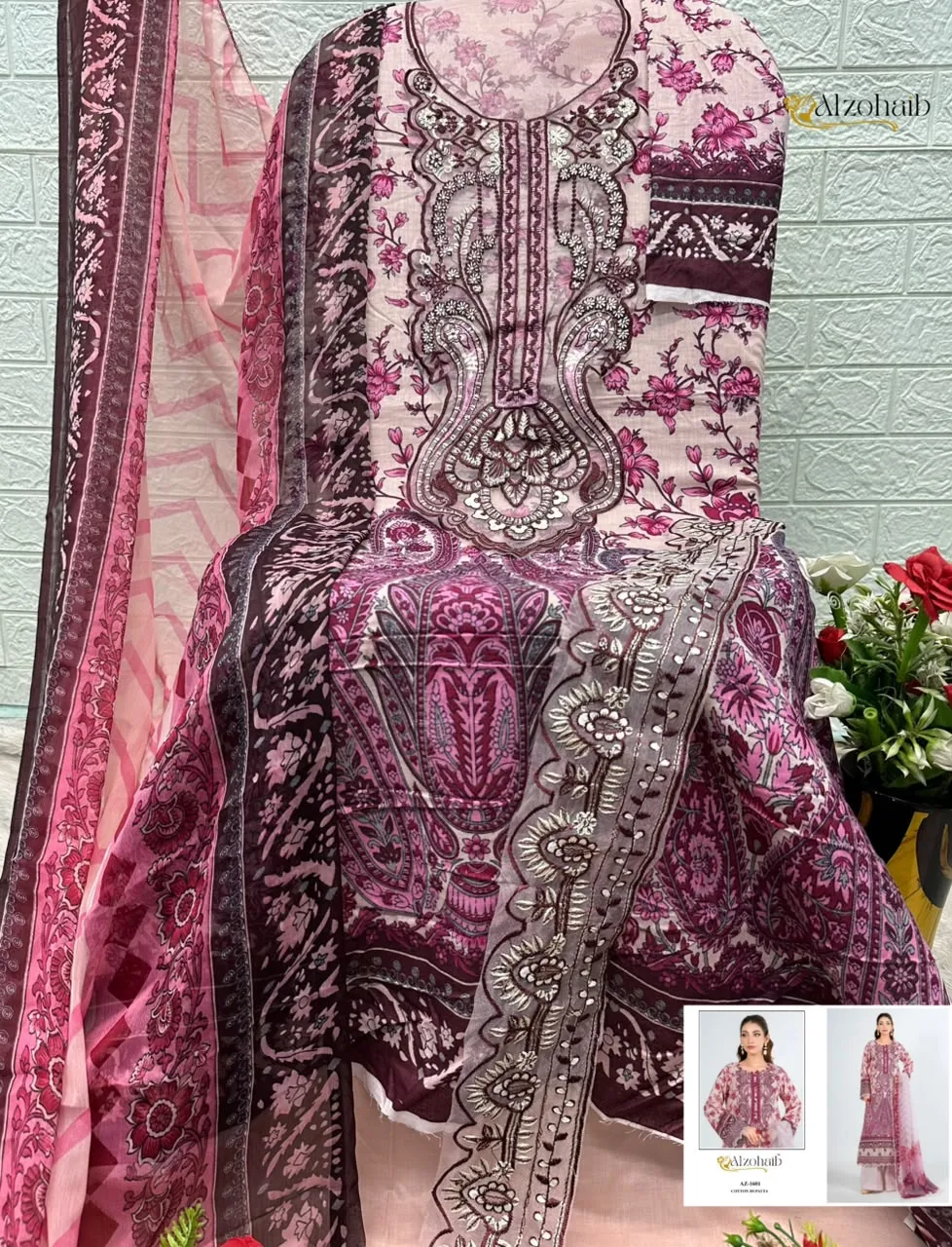 2 Az 1589 1607 1600 1601 Pure Cotton Patch Pakistani Suits