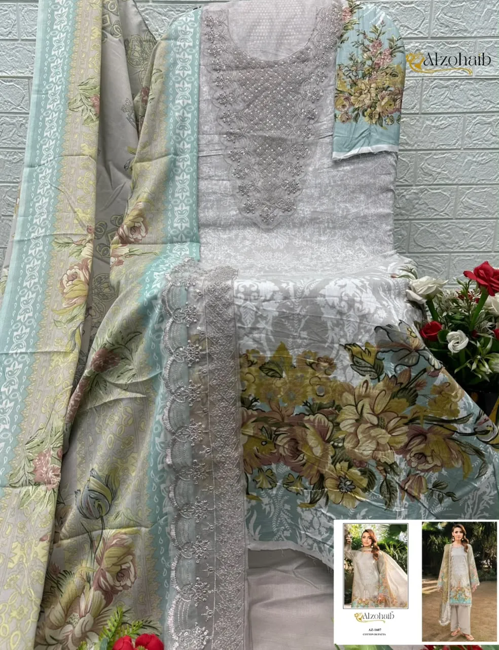 2 Az 1589 1607 1600 1601 Pure Cotton Patch Pakistani Suits 5