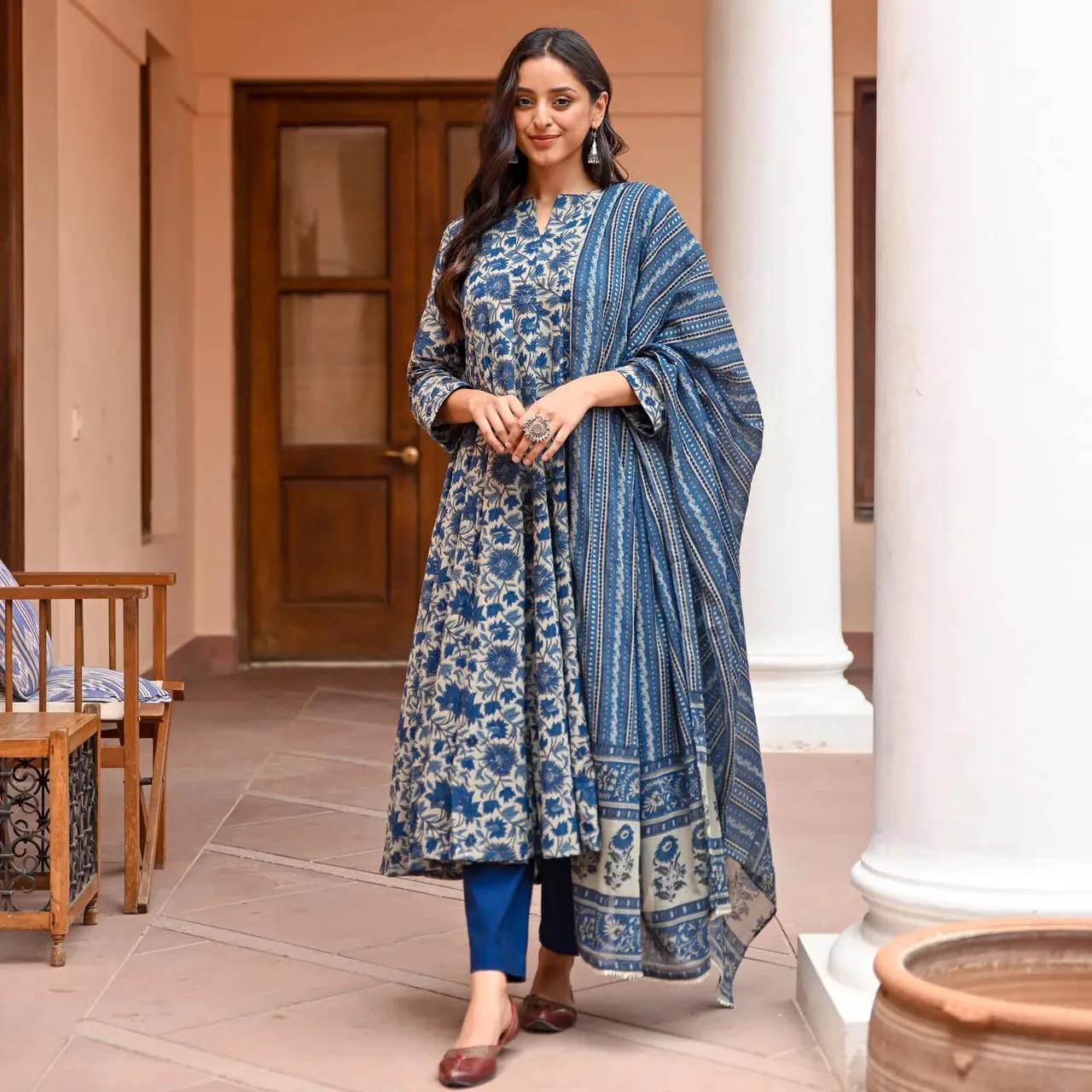 2040 Navyblue Rayon Readymade Dress