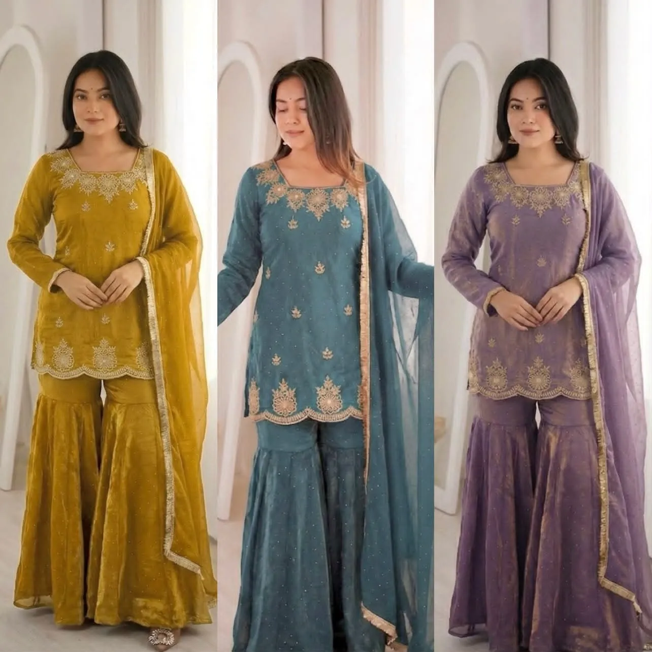 3166 ZSR 3166 Fendy Silk Readymade Dress 3