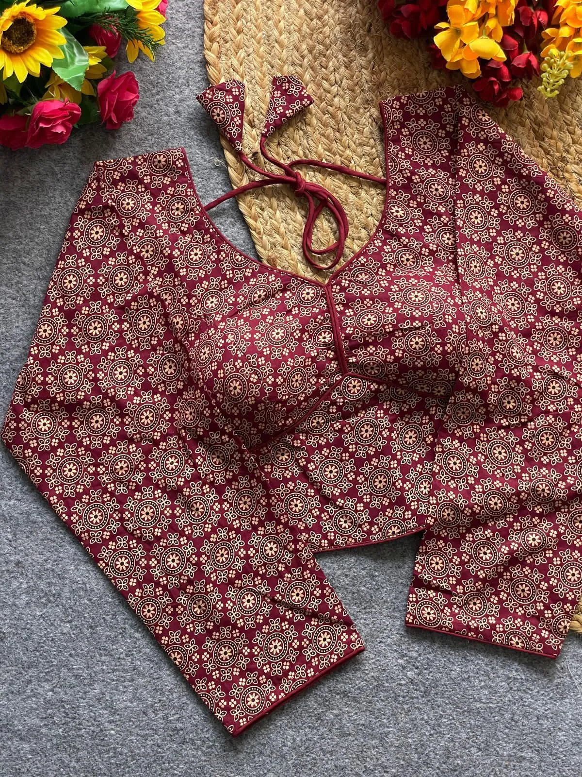 Design Number 2614 Ajrakh Cotton Galaxy Blouse 11