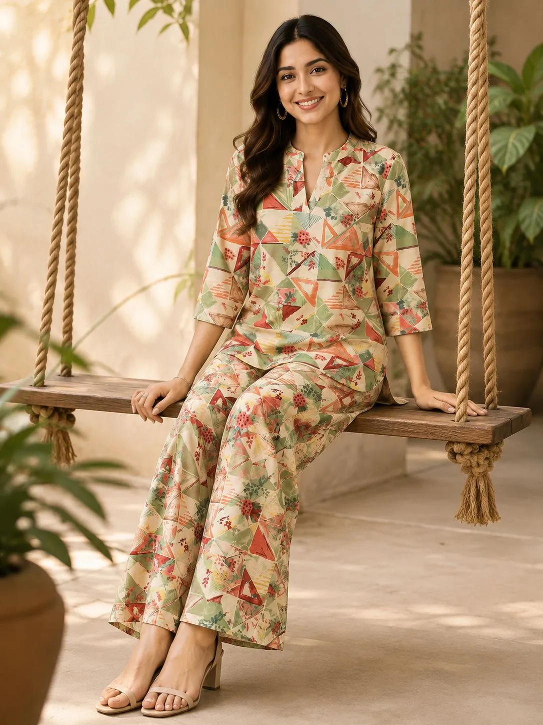 FVD Toksik Yellow Rayon Slub Kurti Pant Set