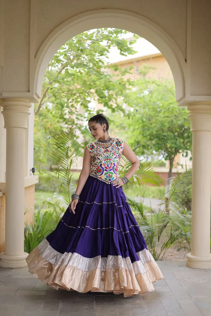 KA 5071 White Rayon And Lampi Lehenga Choli 10