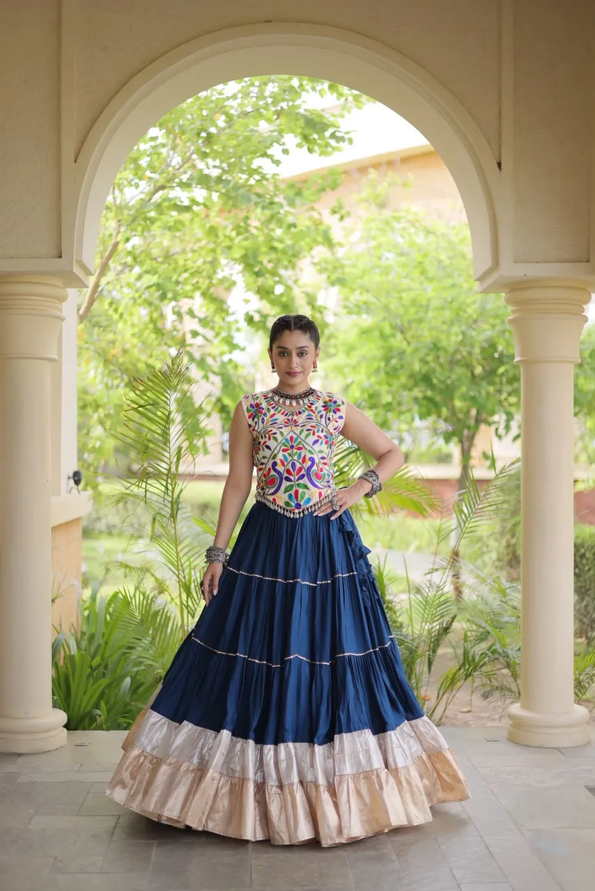 KA 5071 White Rayon And Lampi Lehenga Choli 12