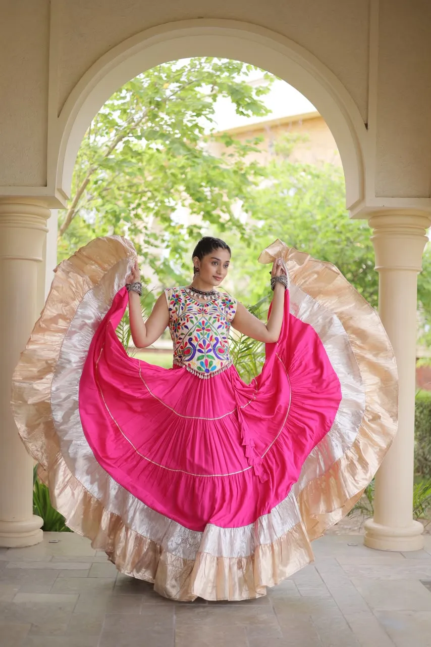 KA 5071 White Rayon And Lampi Lehenga Choli 14
