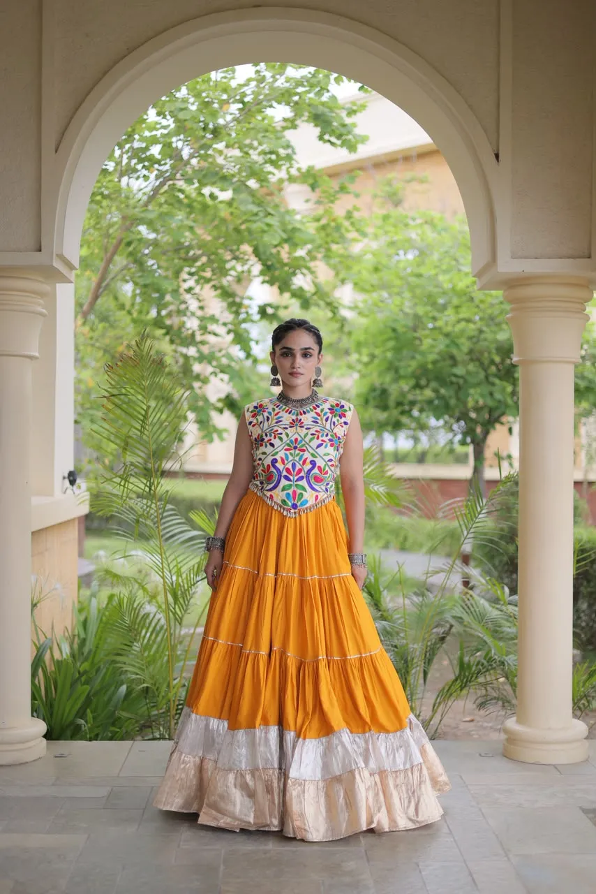 KA 5071 White Rayon And Lampi Lehenga Choli 4