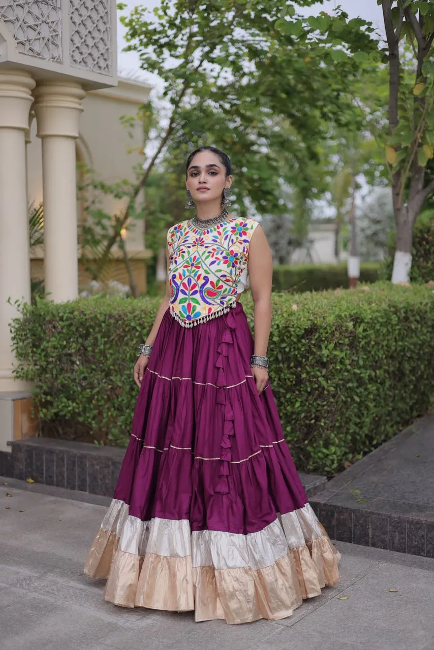 KA 5071 White Rayon And Lampi Lehenga Choli 5