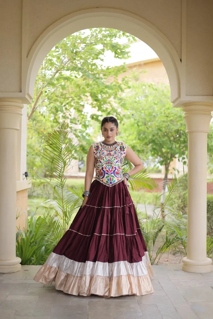 KA 5071 White Rayon And Lampi Lehenga Choli 6