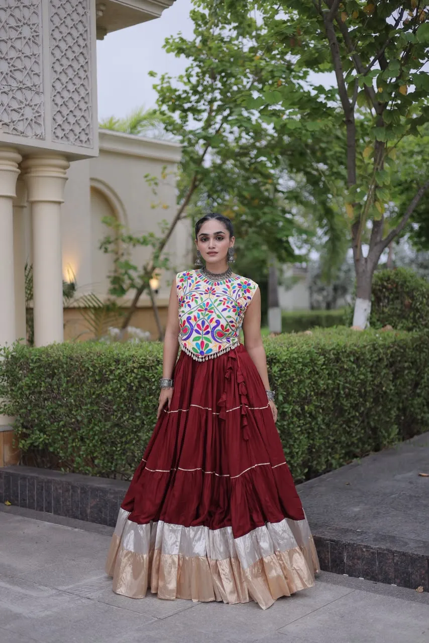 KA 5071 White Rayon And Lampi Lehenga Choli 7