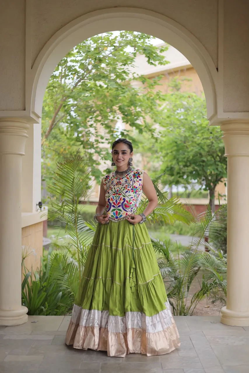 KA 5071 White Rayon And Lampi Lehenga Choli 8