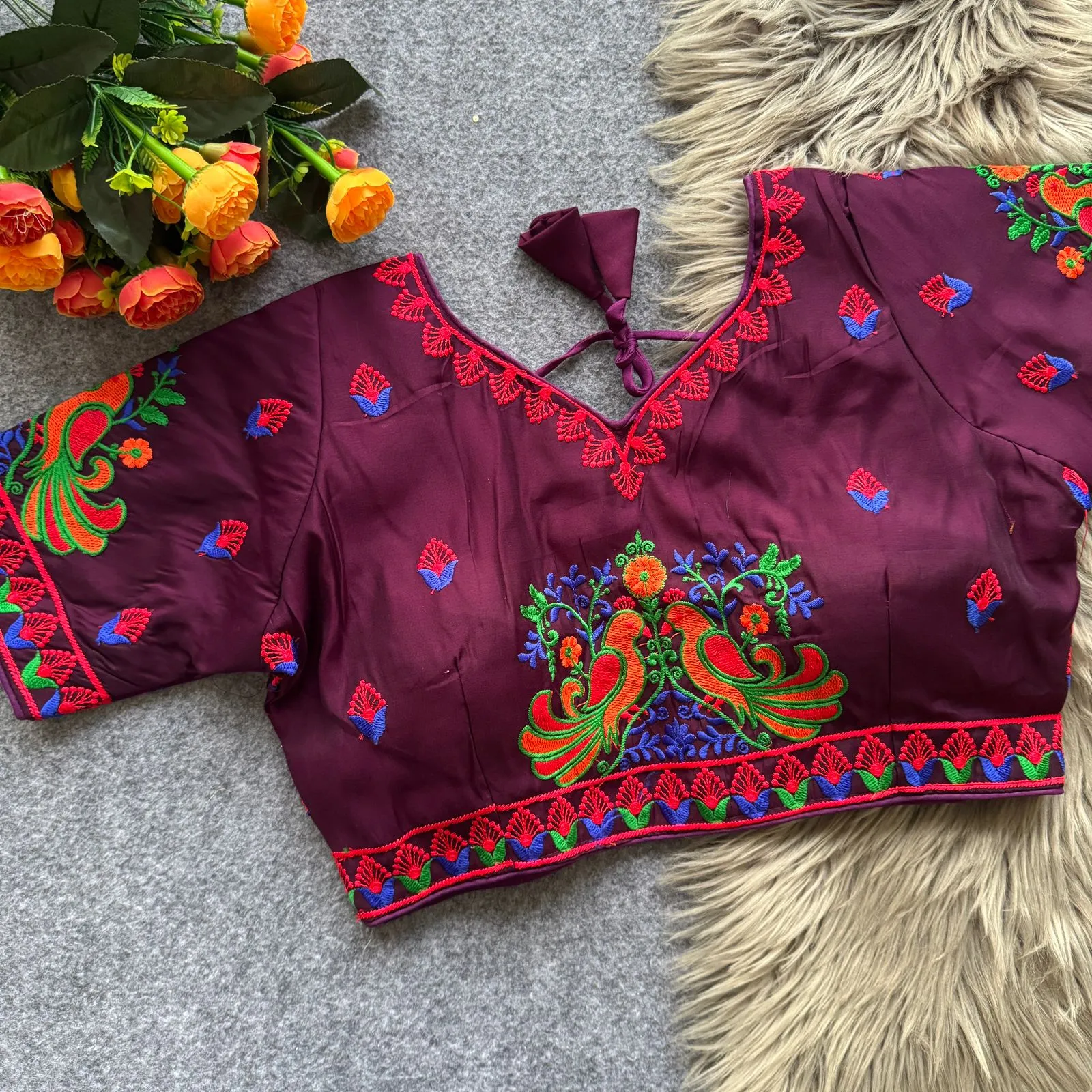 Lovebirds Embroidery Works Roman Cotton Blouse