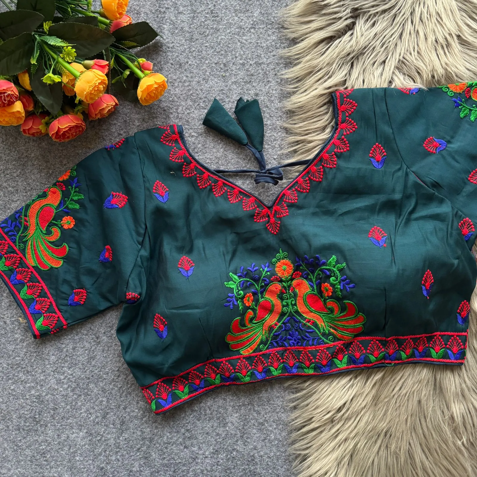 Lovebirds Embroidery Works Roman Cotton Blouse 10