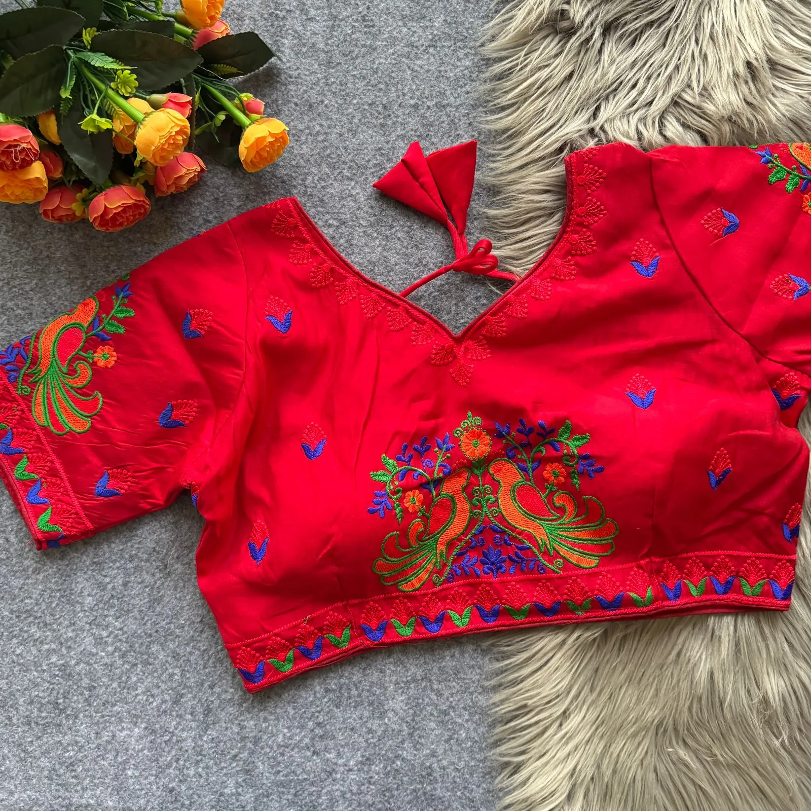 Lovebirds Embroidery Works Roman Cotton Blouse 2