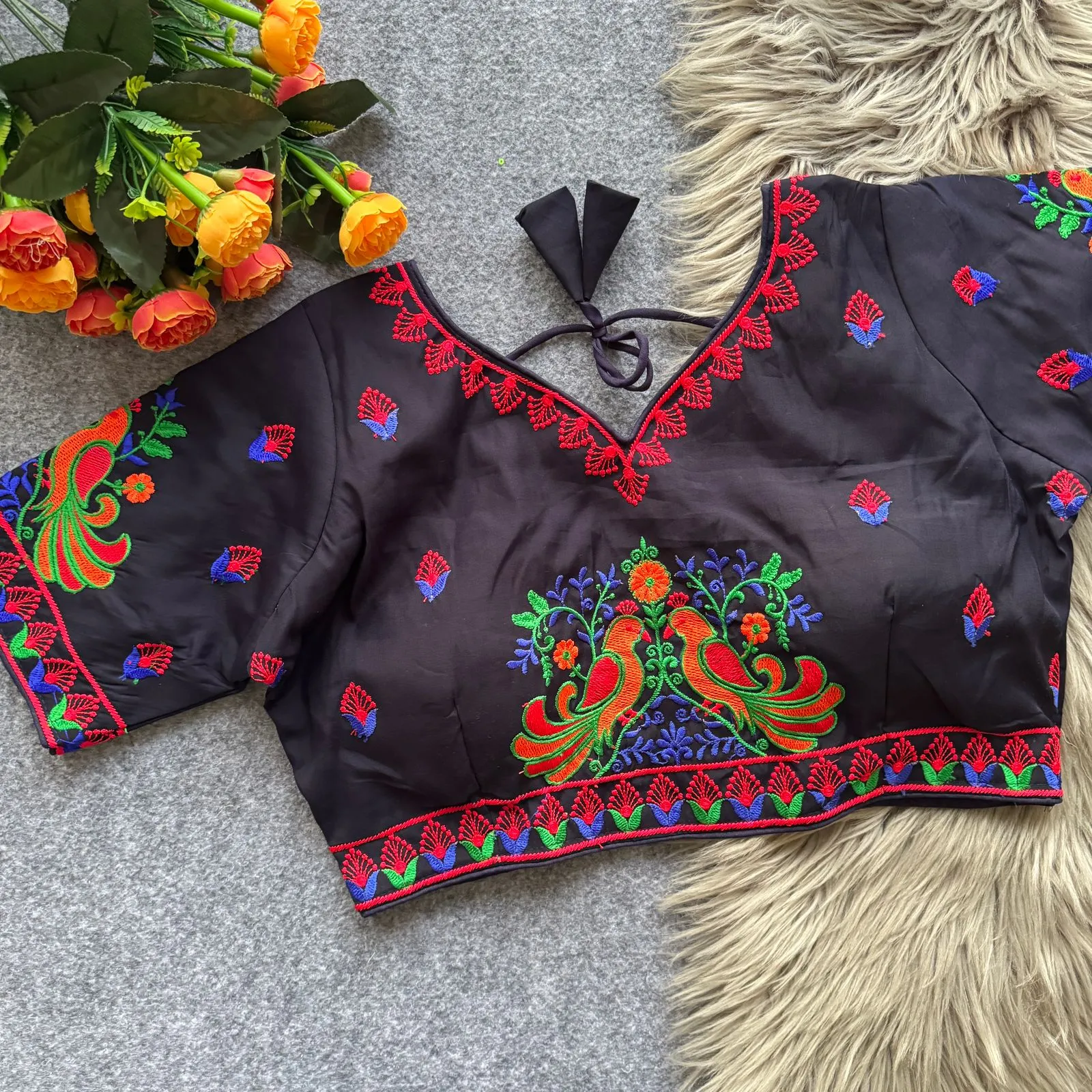Lovebirds Embroidery Works Roman Cotton Blouse 3