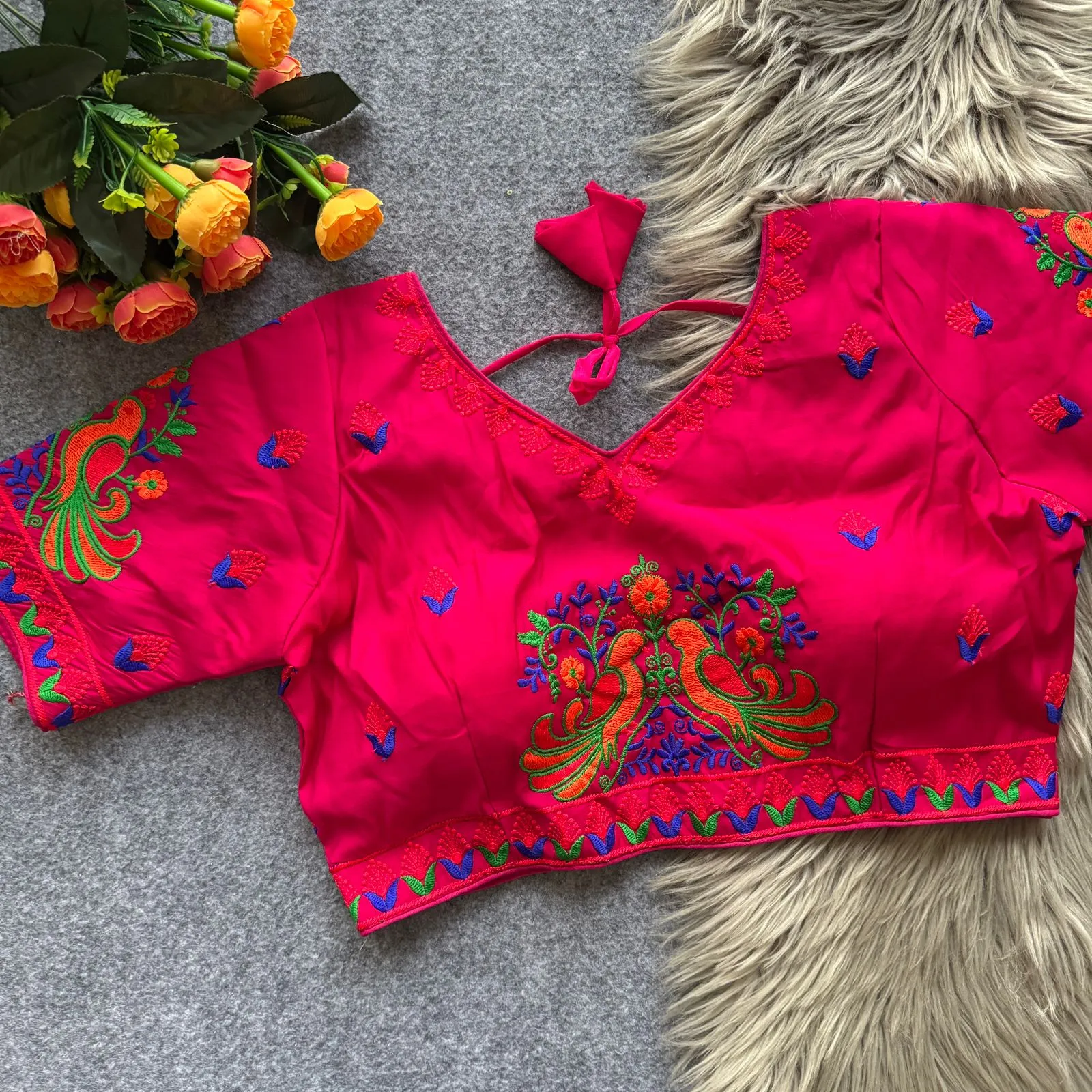 Lovebirds Embroidery Works Roman Cotton Blouse 5