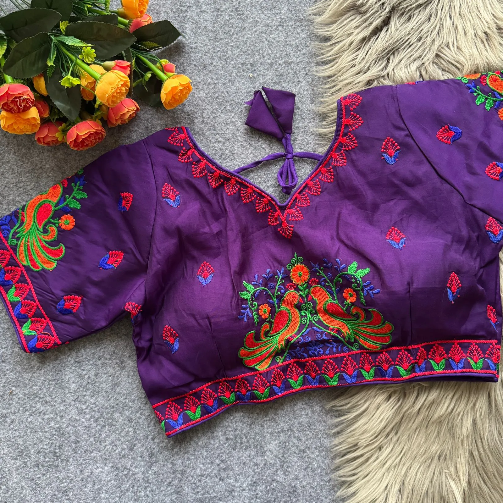 Lovebirds Embroidery Works Roman Cotton Blouse 7