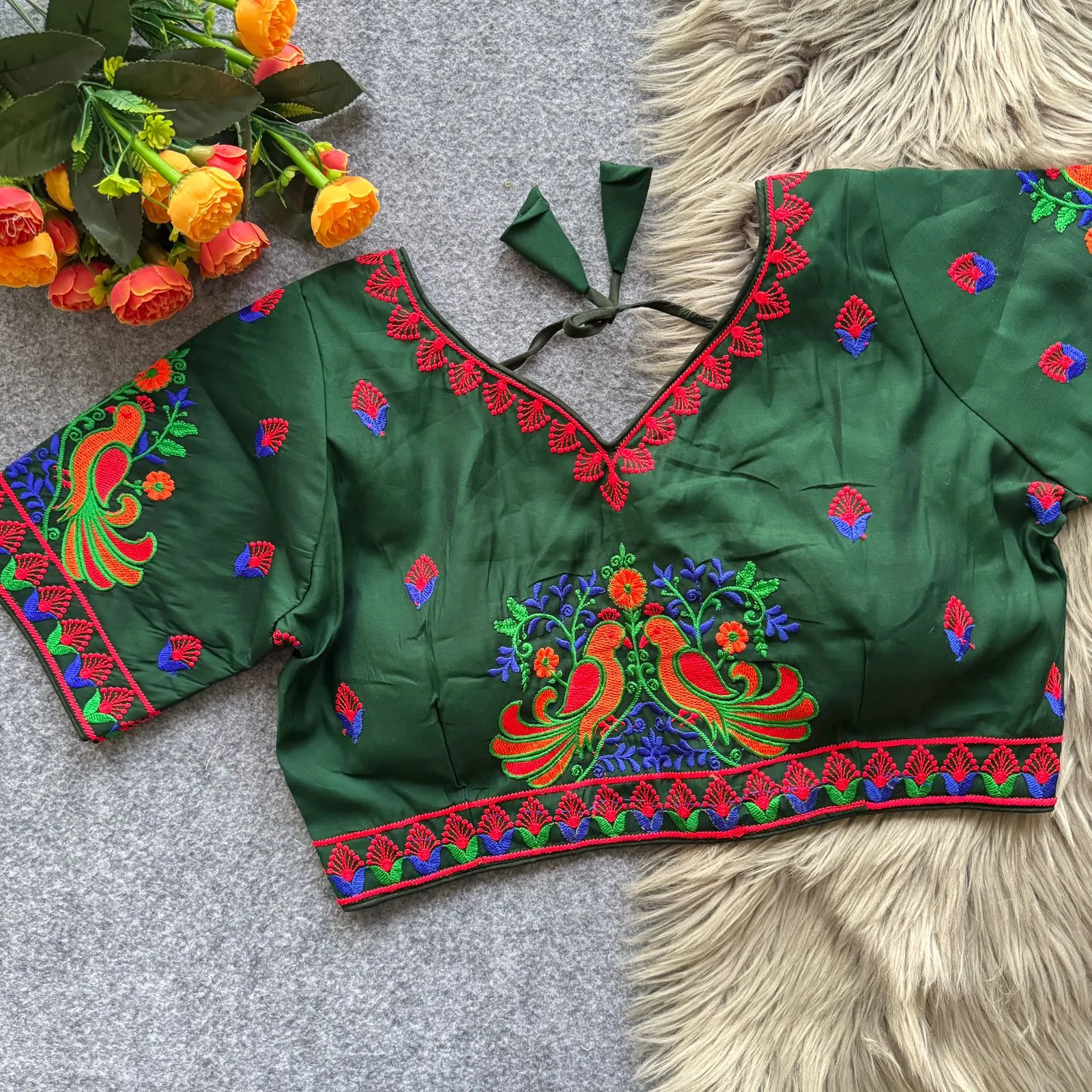 Lovebirds Embroidery Works Roman Cotton Blouse 9
