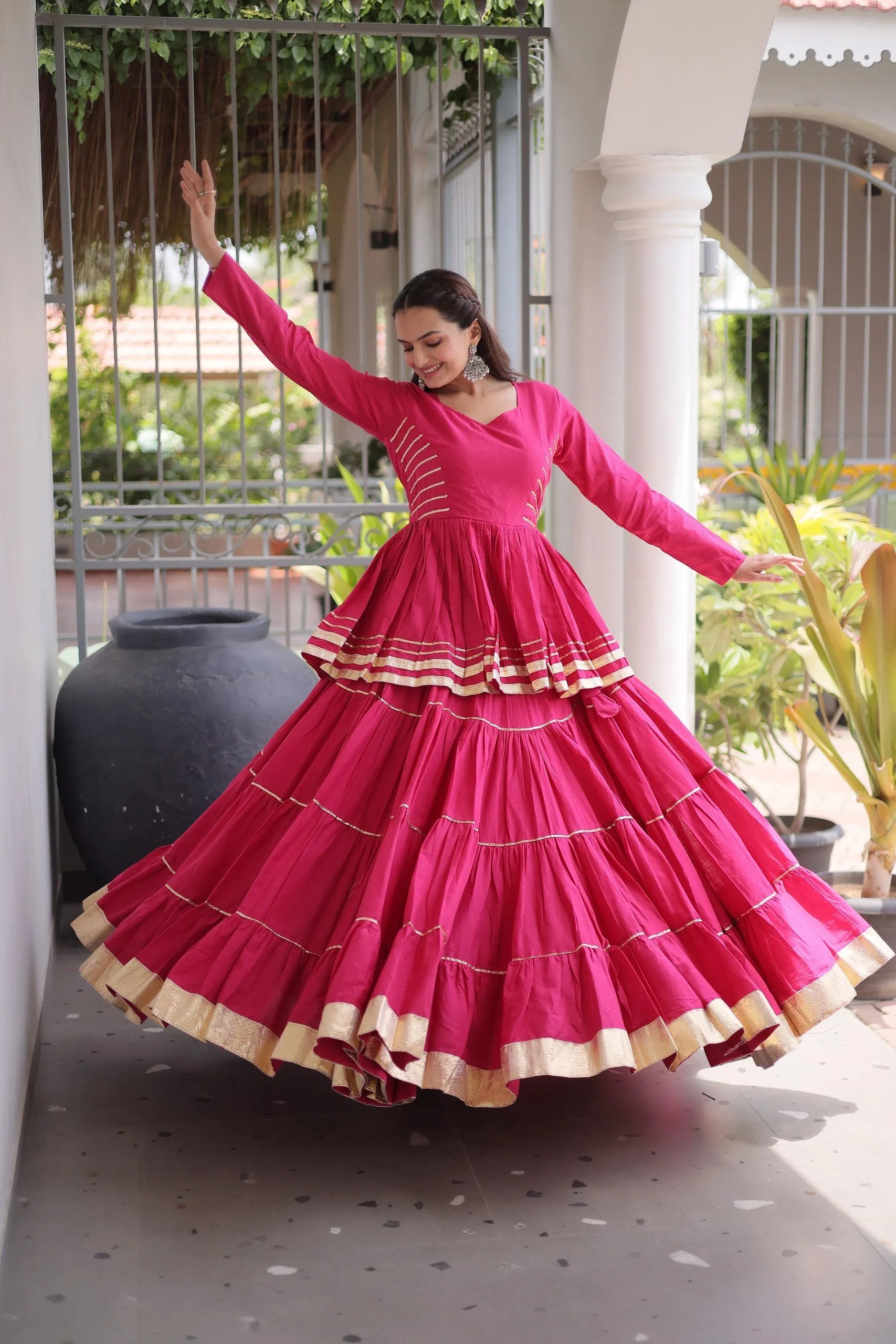 LW 7176 White Cora Cotton Lehenga Choli