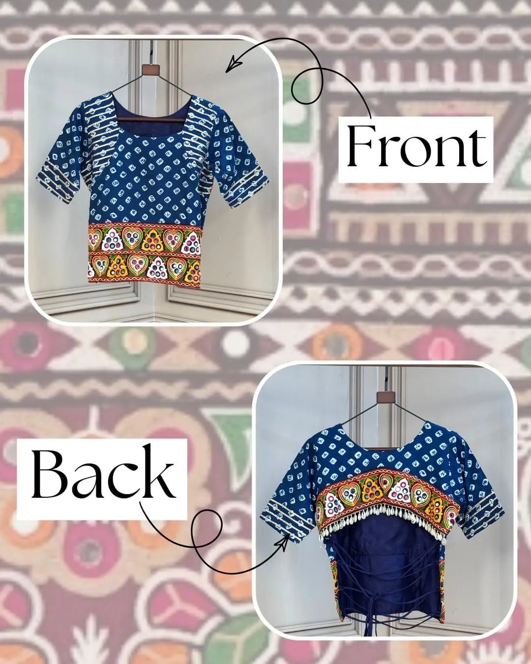 LW 7180 Cotton Bandhej Blouse 3